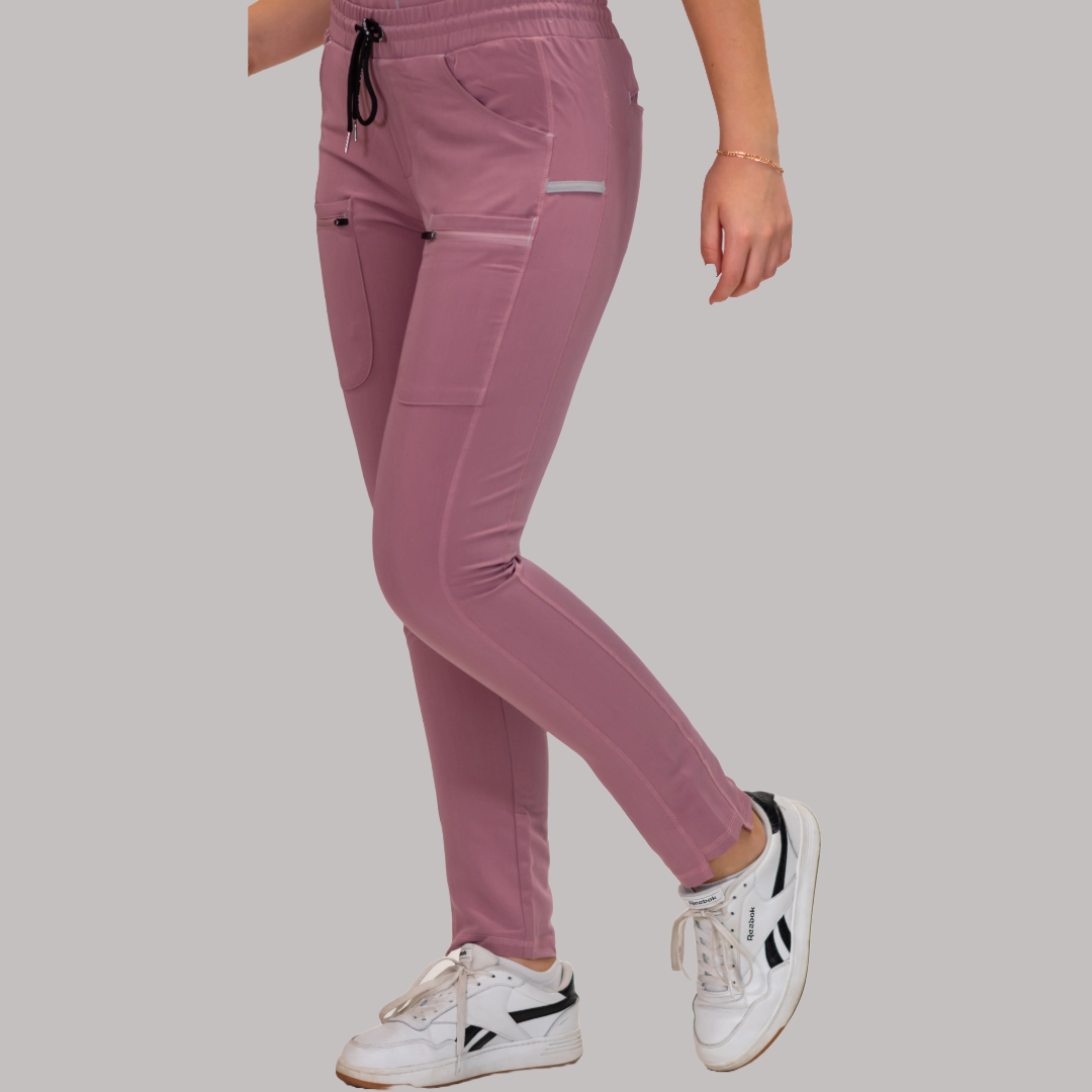 Pantalón Quirúrgico Palo de Rosa Mujer, Scrubs Antifluido Est. 300