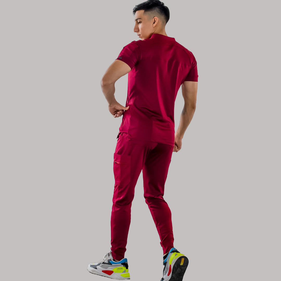 Men’s Scrub Top 901 Burgundy Super Stretch