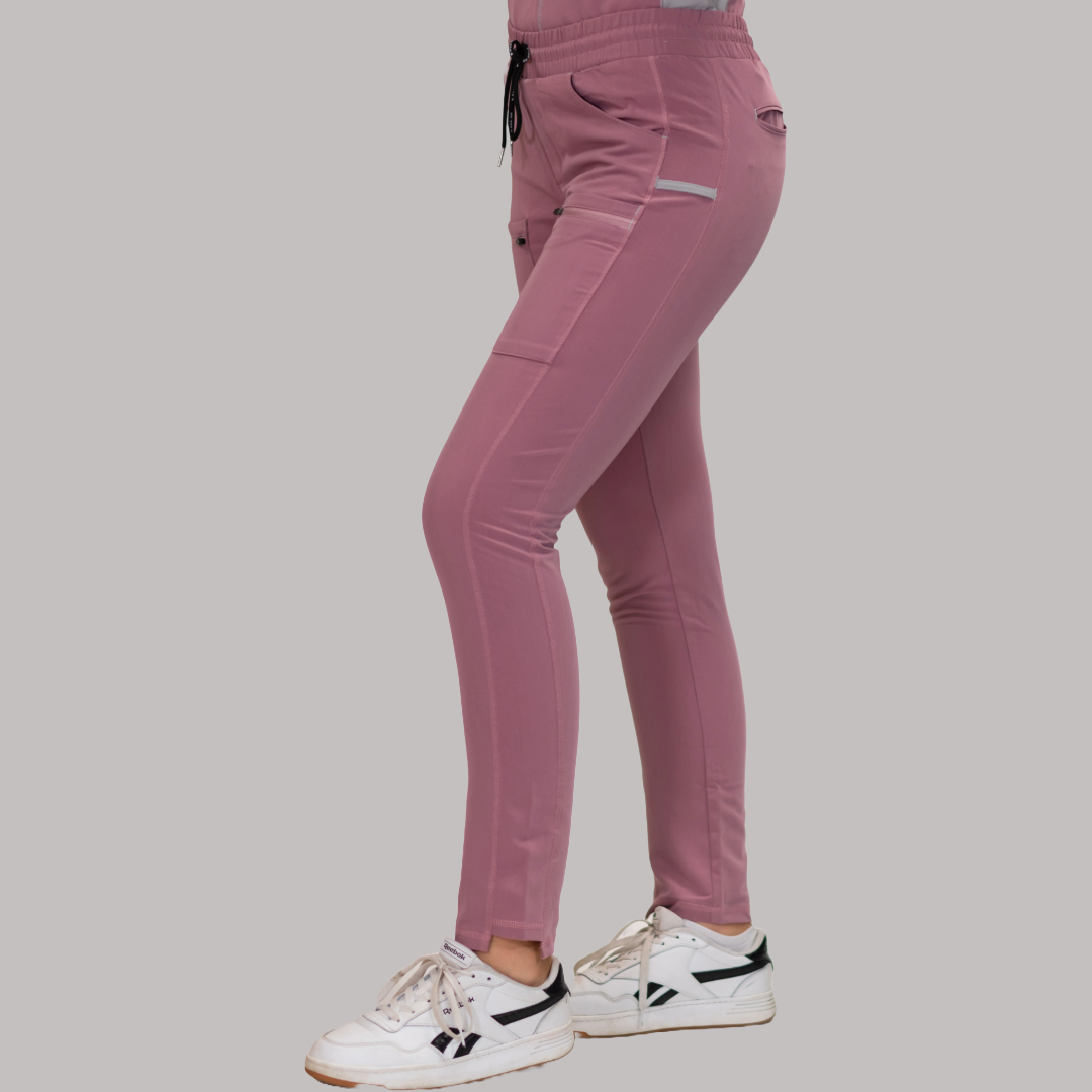 Pantalón Quirúrgico Palo de Rosa Mujer, Scrubs Antifluido Est. 300