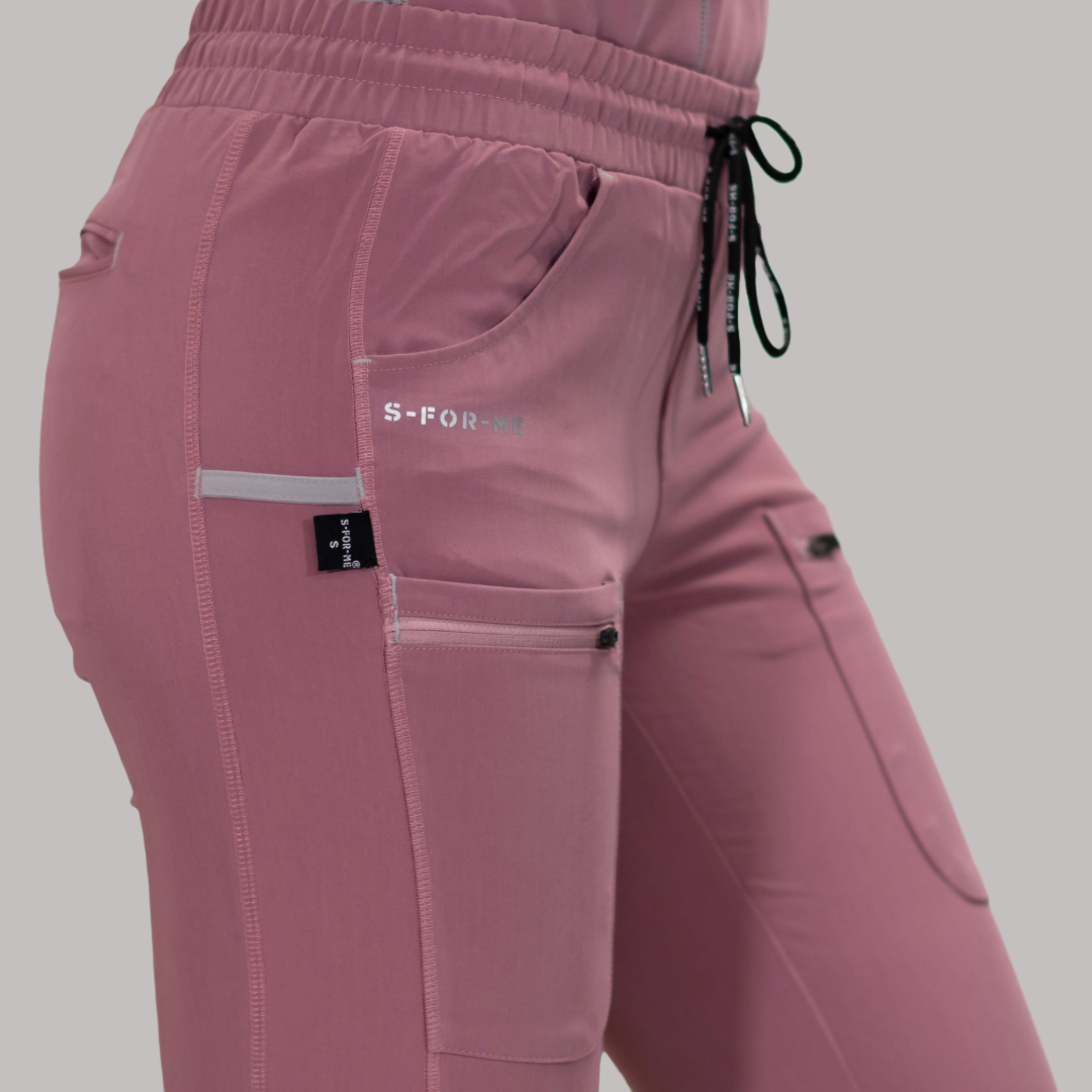 Pantalón Quirúrgico Palo de Rosa Mujer, Scrubs Antifluido Est. 300