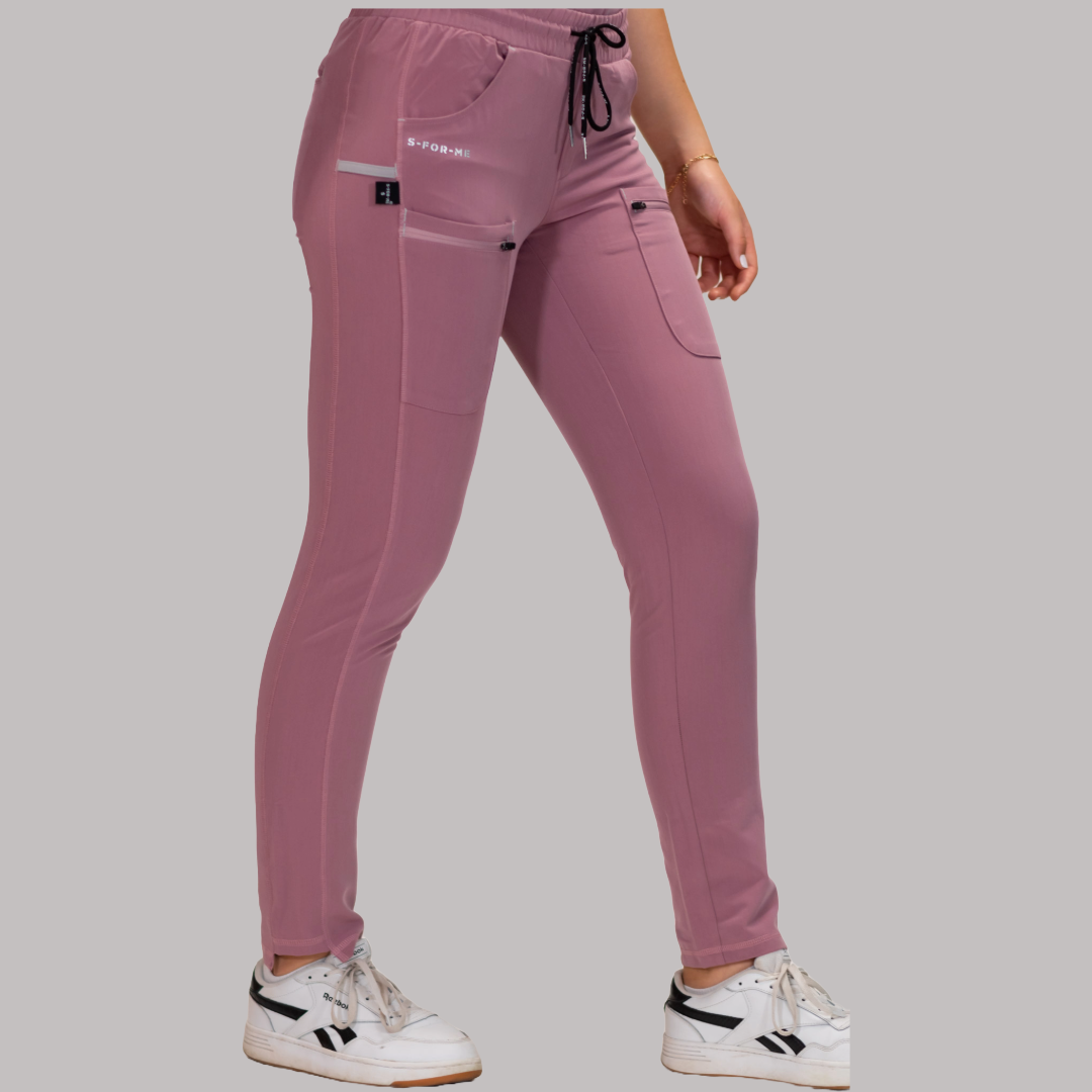 Pantalón Quirúrgico Palo de Rosa Mujer, Scrubs Antifluido Est. 300