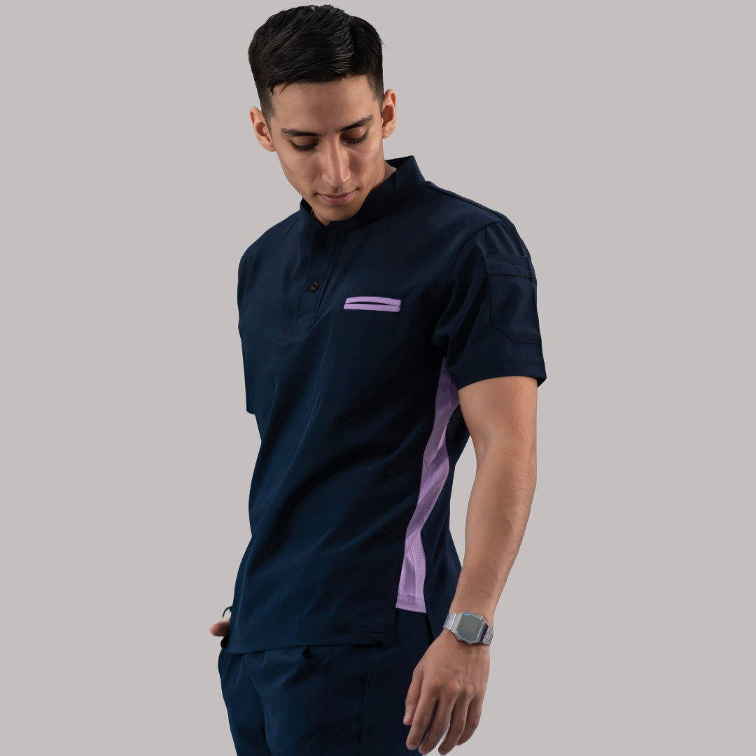Filipina Quirúrgica Hombre Azul Mno./Lila, Scrubs 520