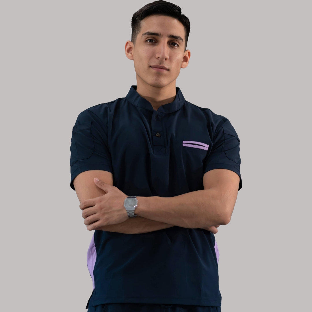 Filipina Quirúrgica Hombre Azul Mno./Lila, Scrubs 520