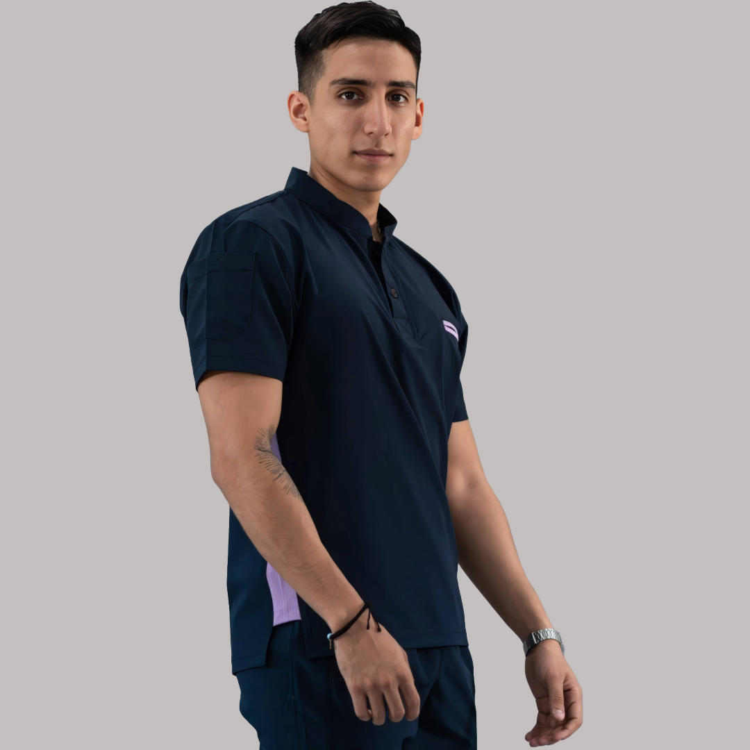 Filipina Quirúrgica Hombre Azul Mno./Lila, Scrubs 520
