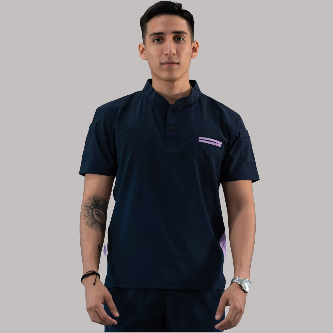 Filipina Quirúrgica Hombre Azul Mno./Lila, Scrubs 520