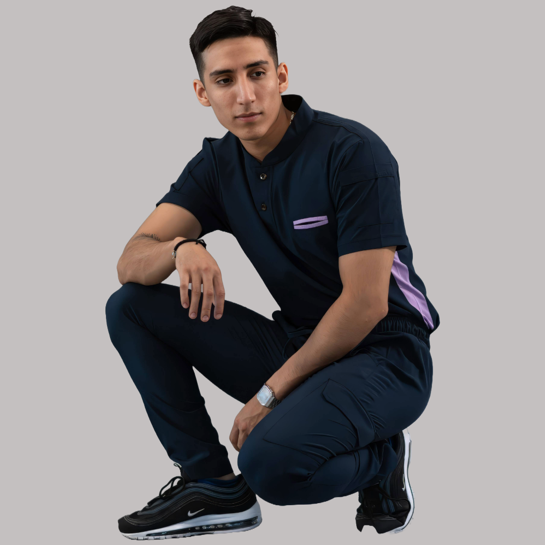 Filipina Quirúrgica Hombre Azul Mno./Lila, Scrubs 520