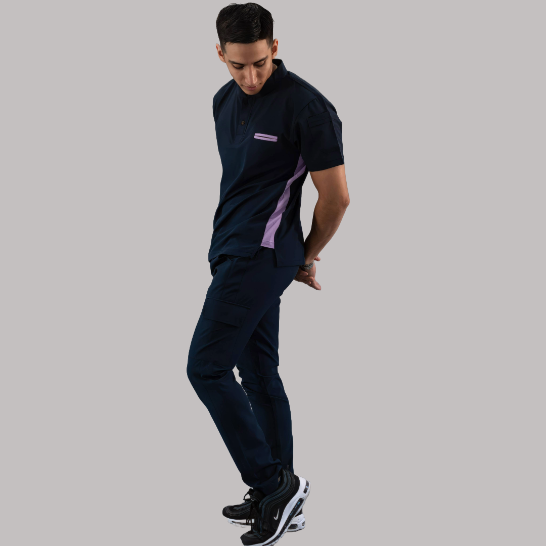 Filipina Quirúrgica Hombre Azul Mno./Lila, Scrubs 520