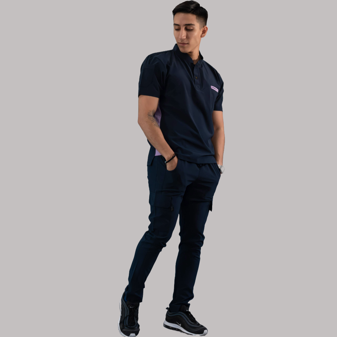 Filipina Quirúrgica Hombre Azul Mno./Lila, Scrubs 520