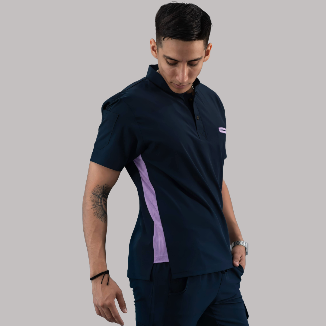 Filipina Quirúrgica Hombre Azul Mno./Lila, Scrubs 520