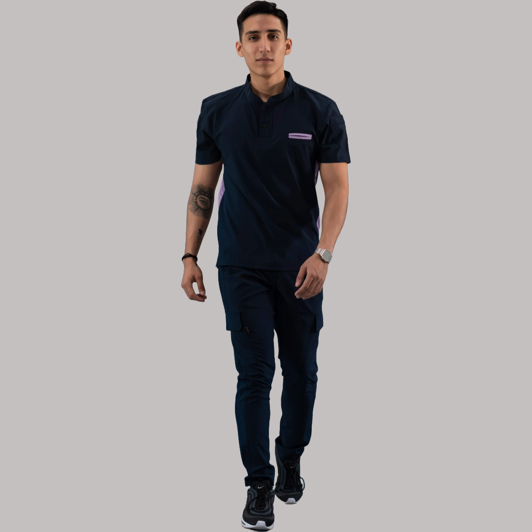 Filipina Quirúrgica Hombre Azul Mno./Lila, Scrubs 520