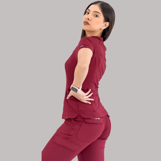 Filipina Quirúrgica Mujer Super Stretch Vino, Scrubs 905
