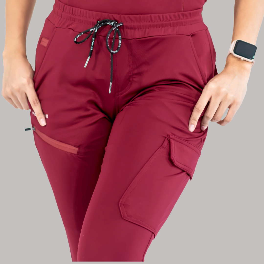 Jogger Quirúrgico Super Stretch Vino Mujer, Scrubs 905