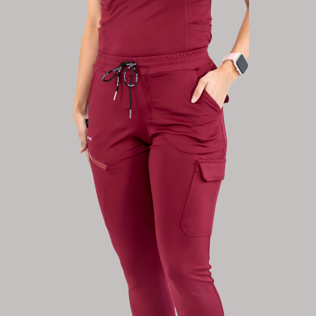 Jogger Quirúrgico Super Stretch Vino Mujer, Scrubs 905