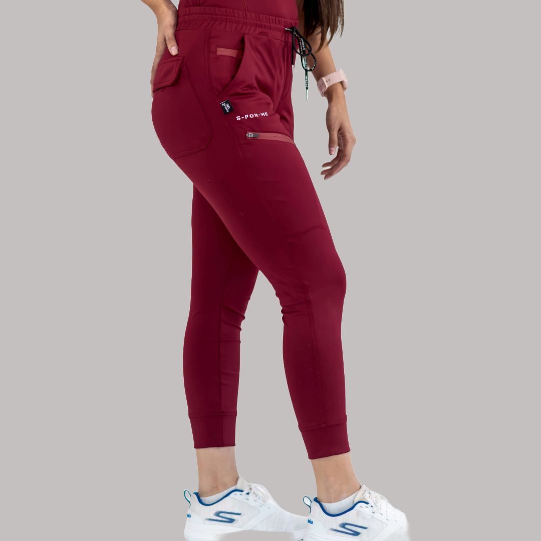 Jogger Quirúrgico Super Stretch Vino Mujer, Scrubs 905