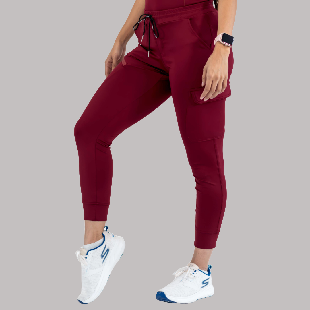 Jogger Quirúrgico Super Stretch Vino Mujer, Scrubs 905
