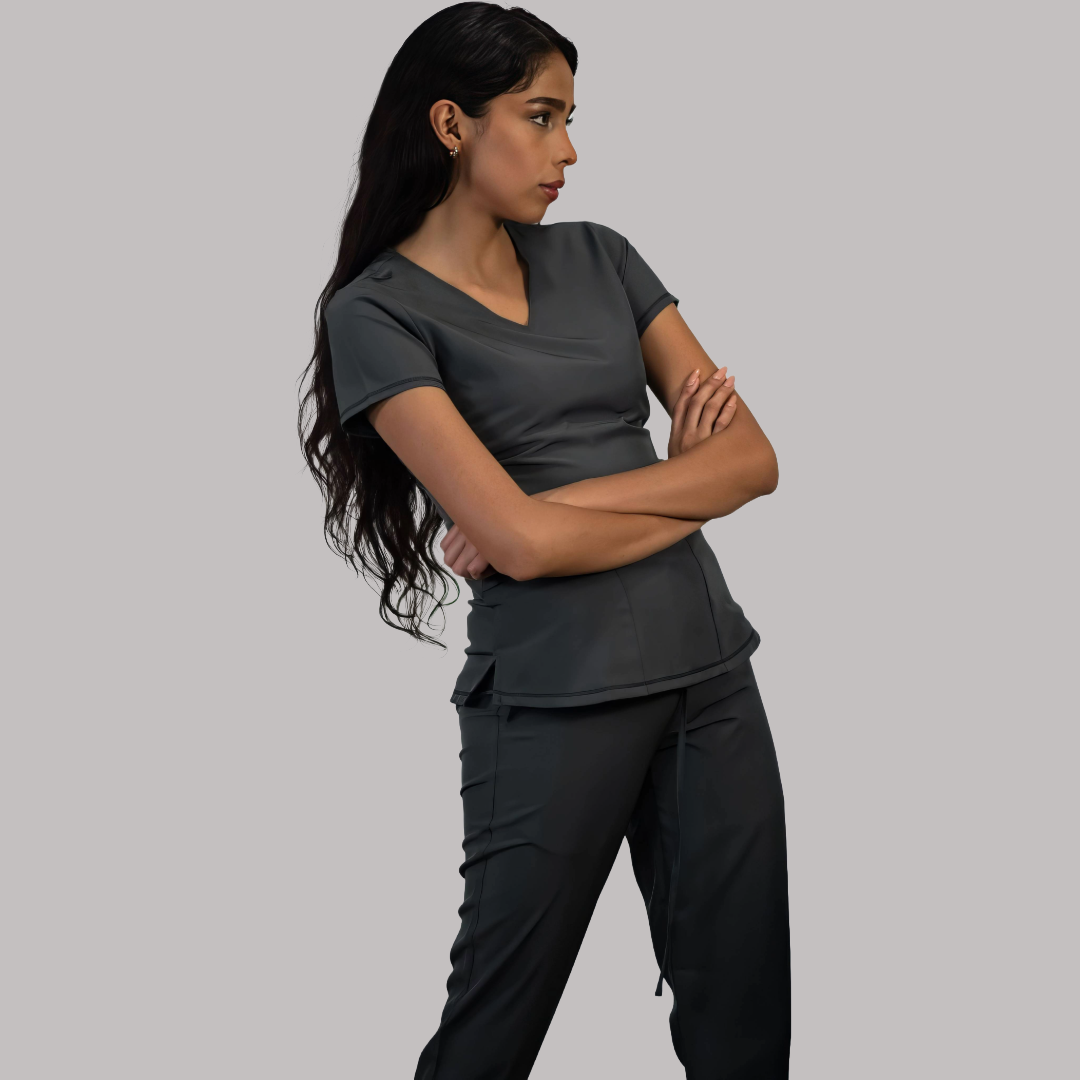 Filipina Quirúrgica Gris Oxford Mujer, Scrubs Est. 600 F.W (Uniformes Medicos)