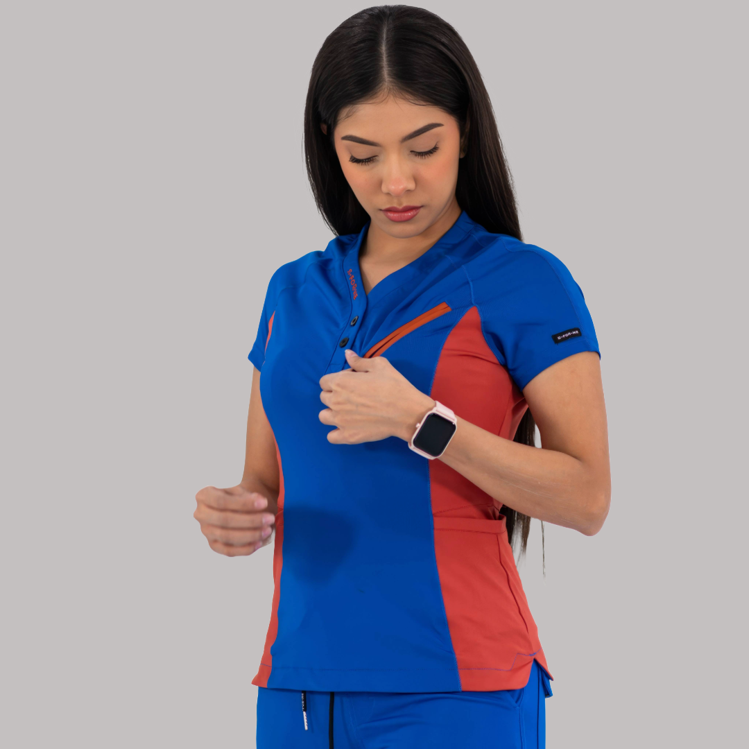 Filipina Quirúrgica Super Stretch Azul Rey - Chedron Mujer, Scrubs 905