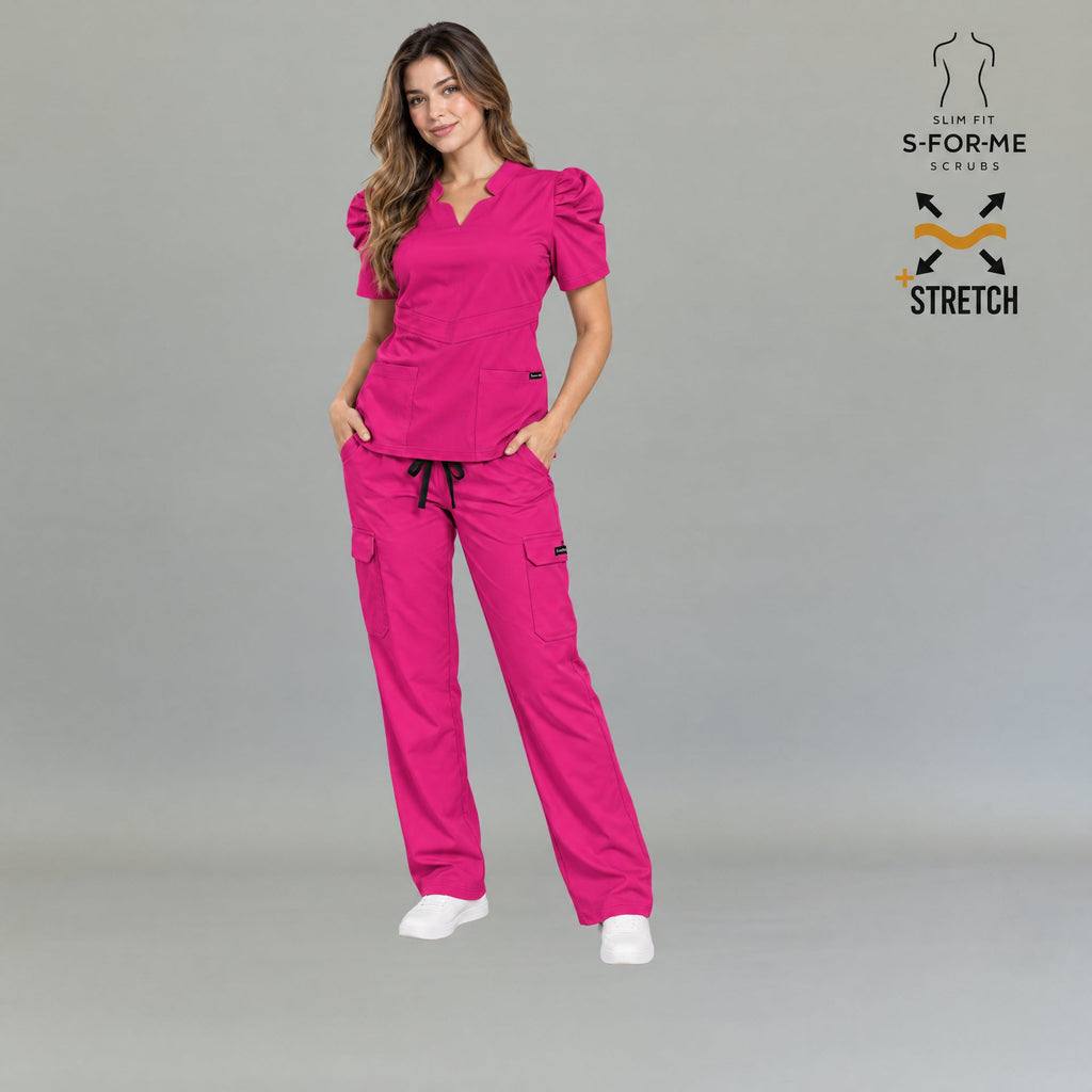 Pantalón Quirúrgico Mujer 940 Rosa Fucsia Super Stretch | Cargo recto — vista 6 de 7