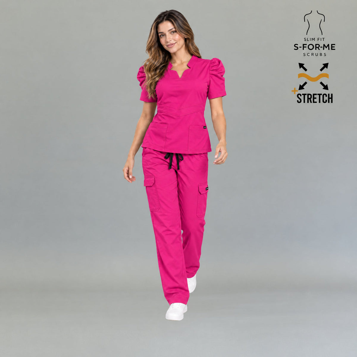 Pantalón Quirúrgico Mujer 940 Rosa Fucsia Super Stretch | Cargo recto — vista 7 de 7