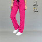 Pantalón Quirúrgico Mujer 940 Rosa Fucsia Super Stretch | Cargo recto — vista 4 de 7
