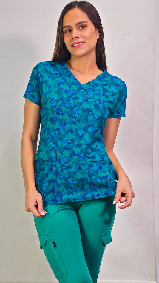 Filipina Dama Estampado Estetos, Scrubs 600 (Medical Uniforms)