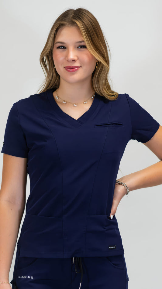 Filipina Quirúrgica Azul Marino Mujer, Scrubs Antifluido Est. 300