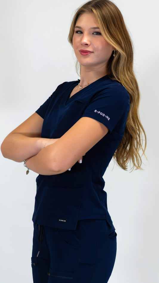 Filipina Quirúrgica Azul Marino Mujer, Scrubs Antifluido Est. 300