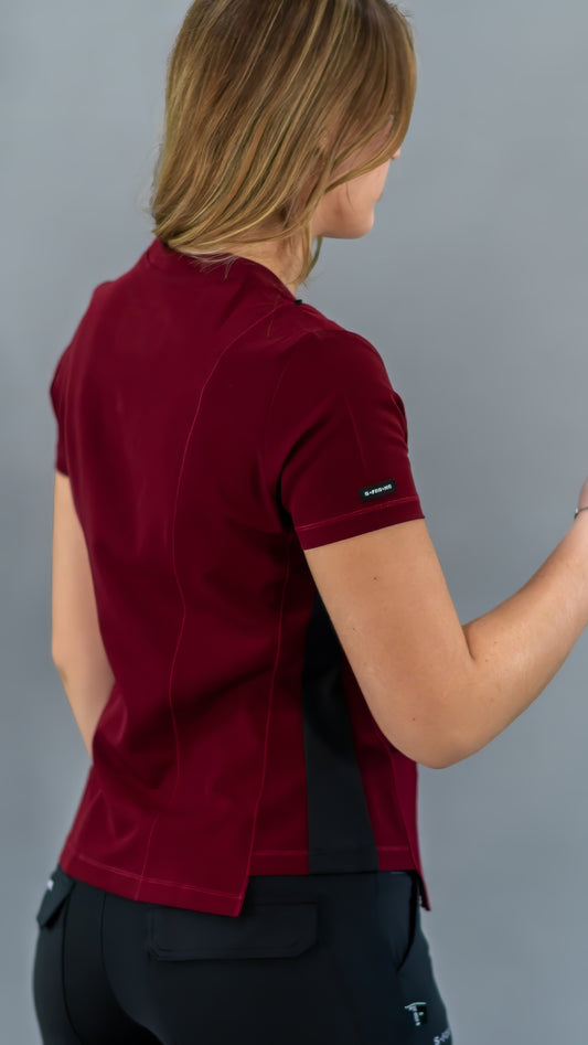 Filipina Quirúrgica Est. 301 Vino/Negro Mujer, Scrubs Antifluido, Costado Super Stretch