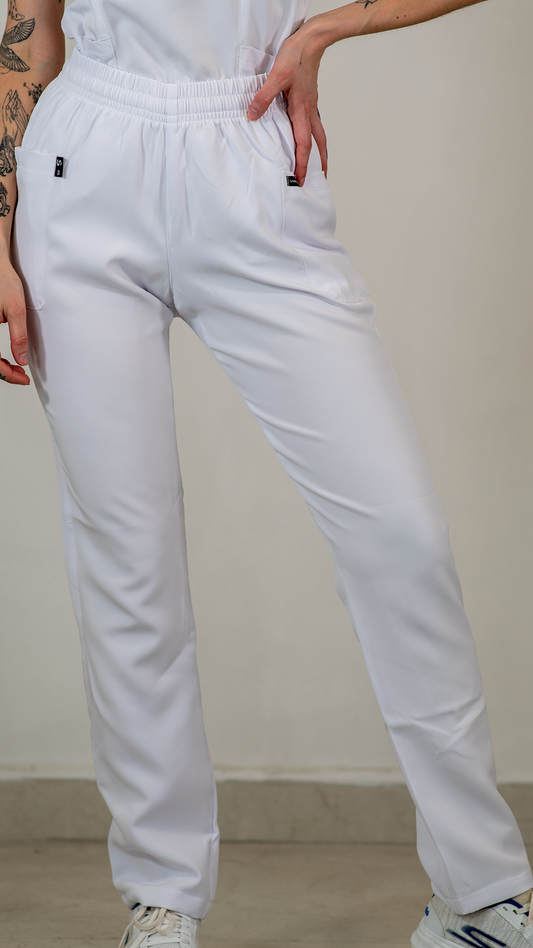Pantalon Mujer 401 2 Bolsas FW Blanco.