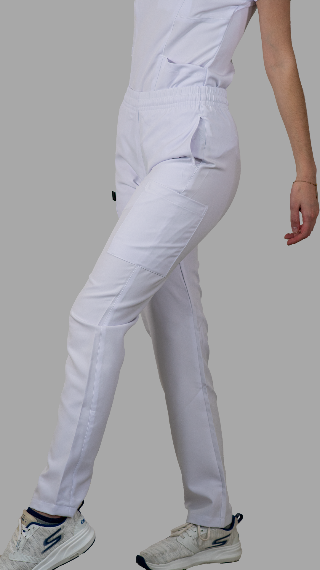 Pantalon Clinico Mujer 5 bolsas Blanco baby