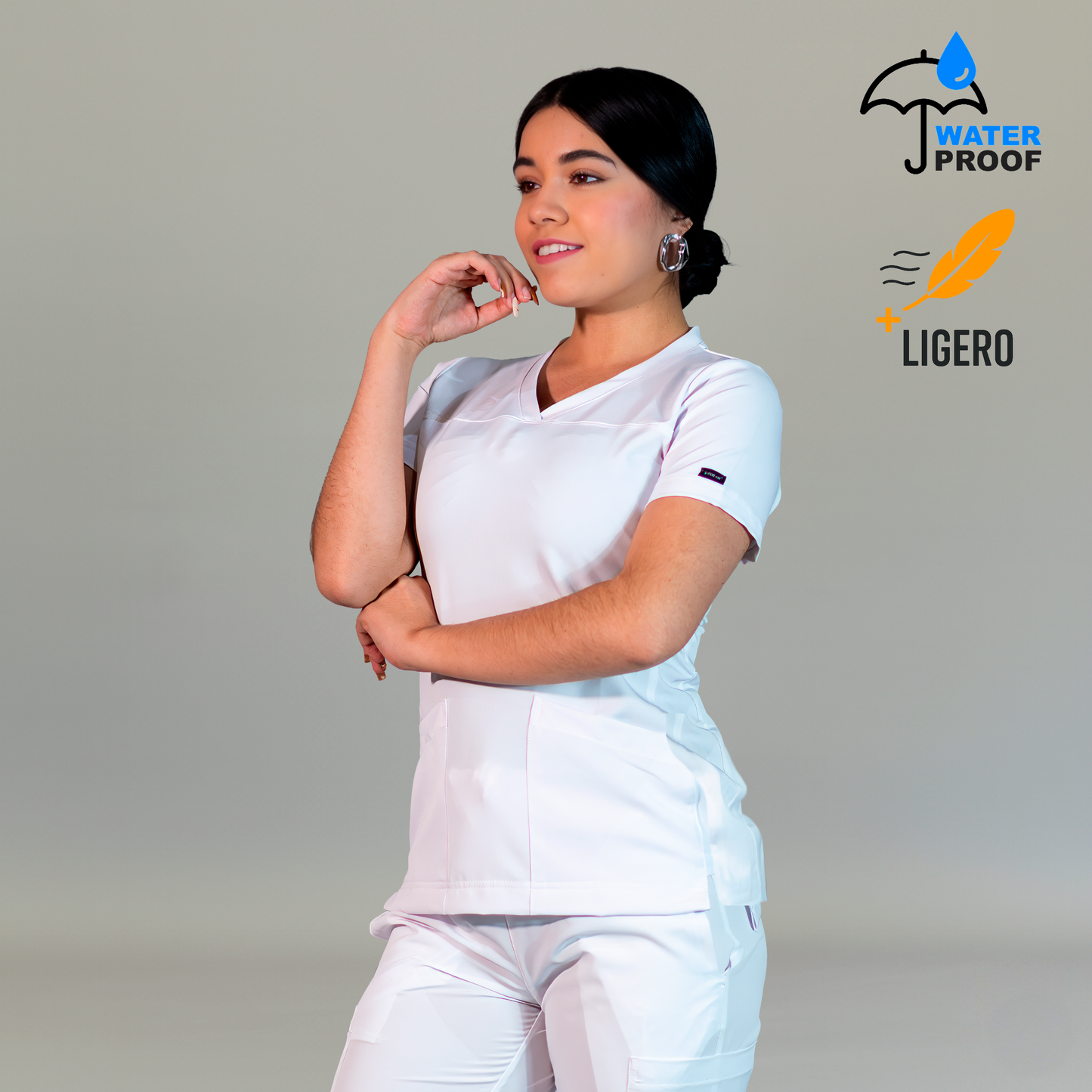 Filipina Mujer Fw 515 Quirúrgica Blanca Scrubs 515