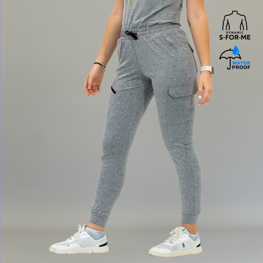 Jogger Quirúrgico Mujer Super Stretch Gris Jaspeado, Scrubs 905
