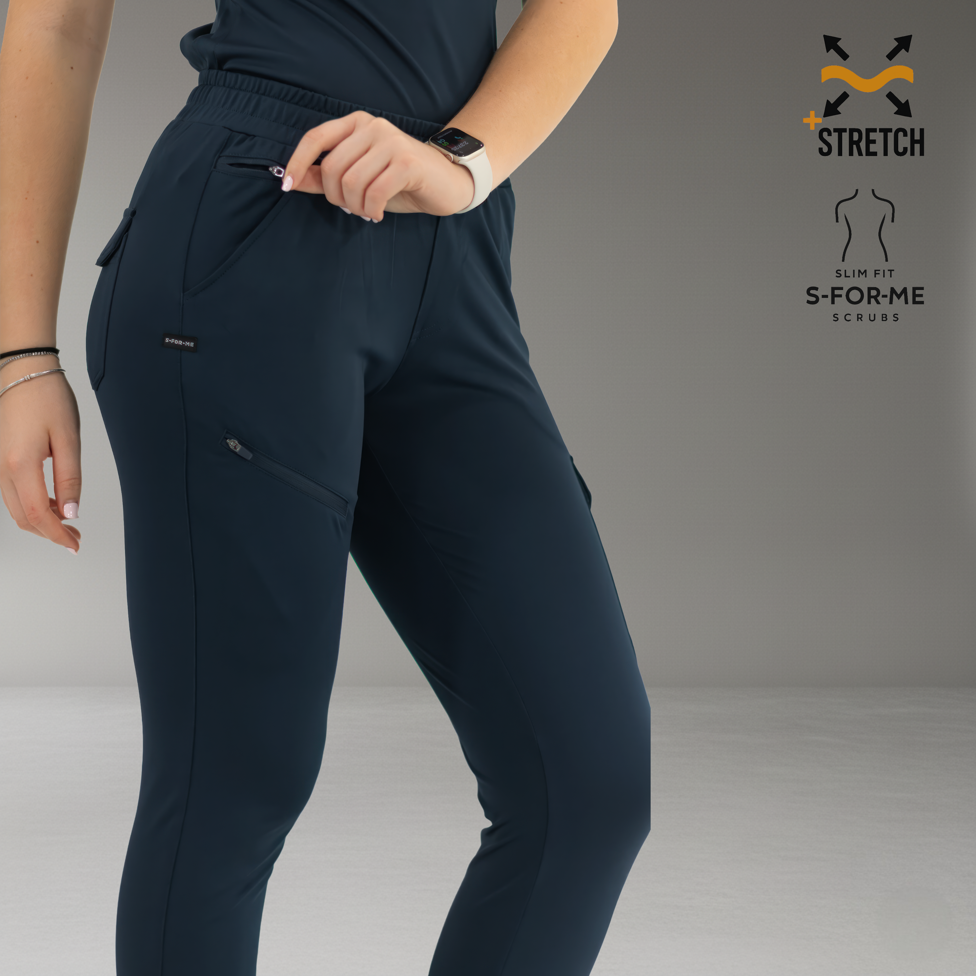 Jogger Quirúrgico Mujer Super Stretch Azul Marino, Scrubs 905