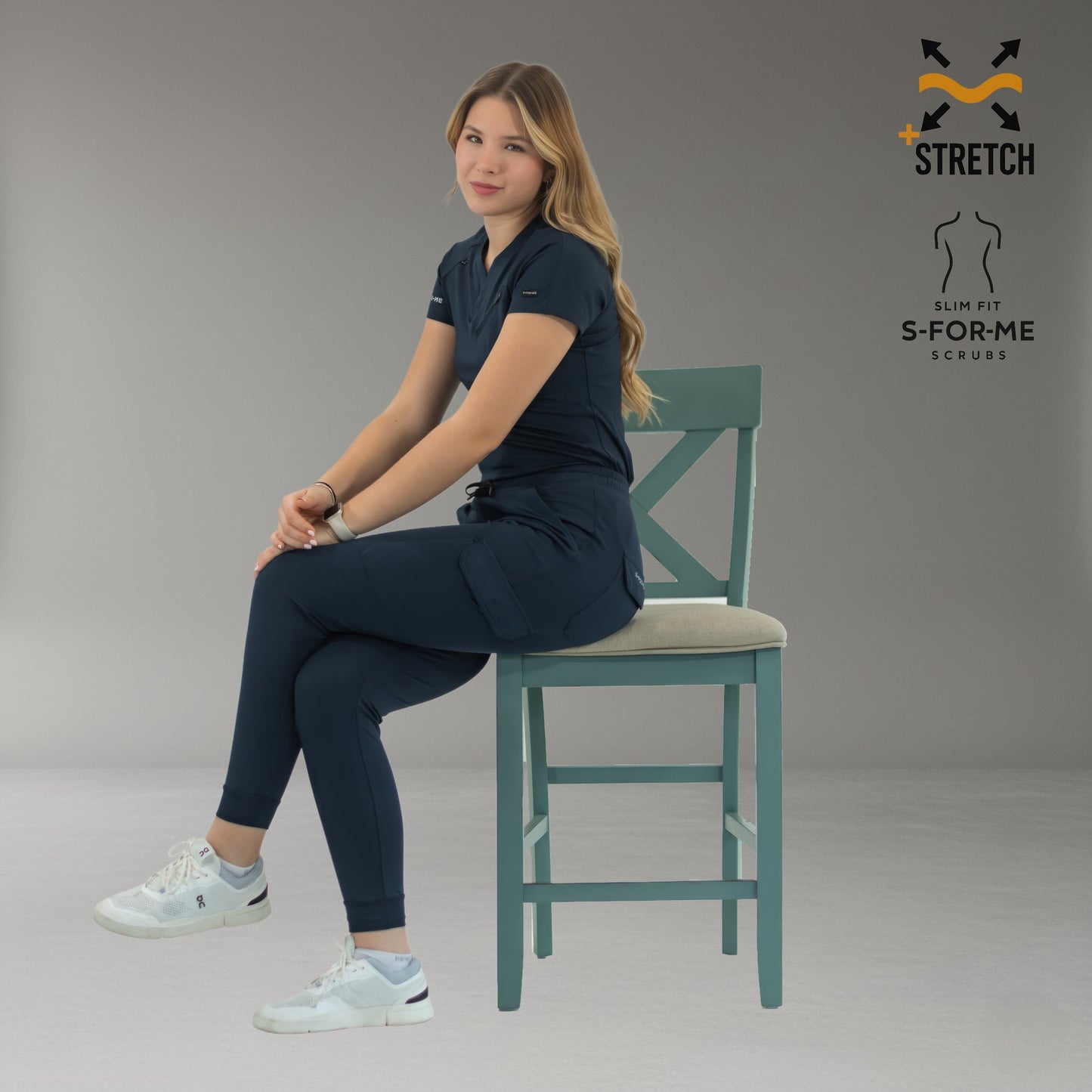 Jogger Quirúrgico Mujer Super Stretch Azul Marino, Scrubs 905