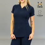 Filipina médica azul marino 902 tela stretch resistente al deslavado