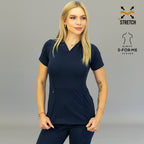 Filipina azul marino súper stretch para doctoras y enfermeras 902