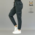 Vista lateral del jogger quirúrgico gris oxford mujer Estilo 910 Sandel Medica