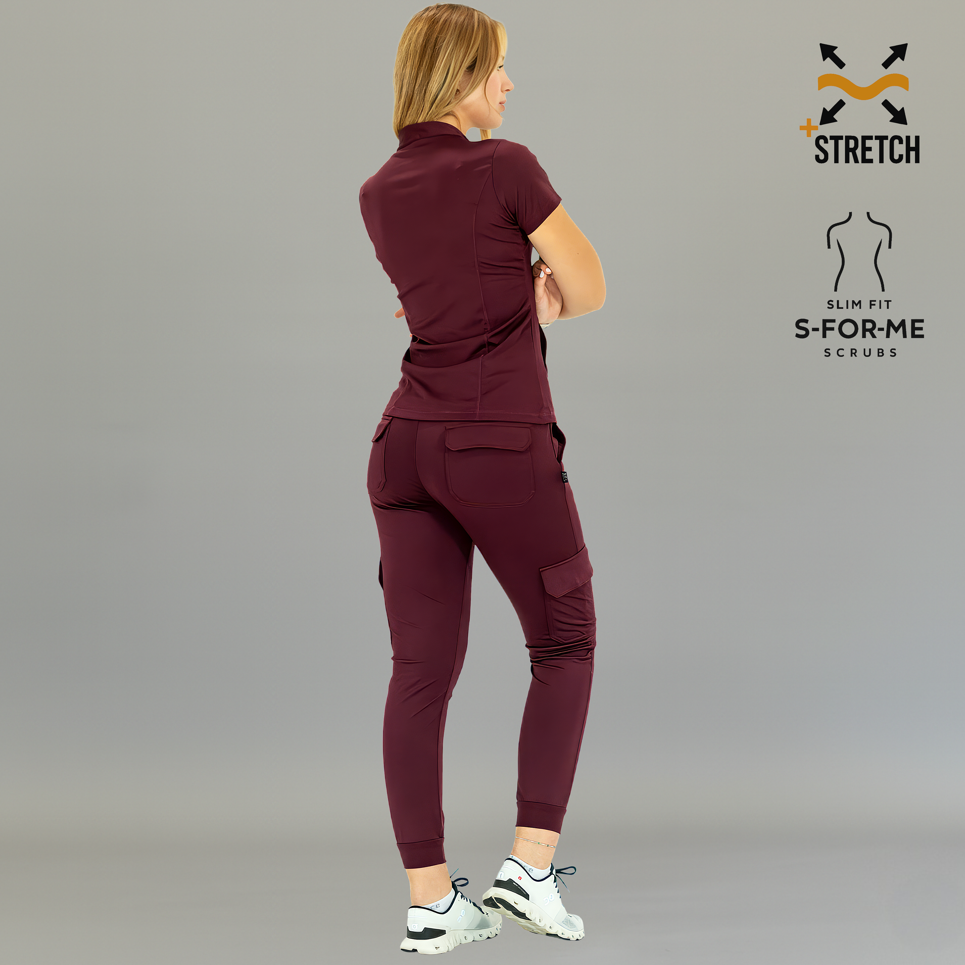 Conjunto Quirúrgico Color Vino para Mujer – Estilo 910 | Super Stretch Slim Fit