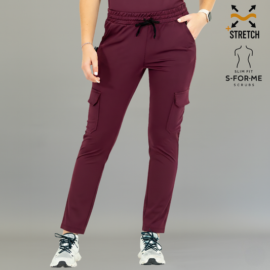 Pantalón Est. 910 Dobladillo Quirúrgico, Vino Mujer Super Stretch, Scrubs 910