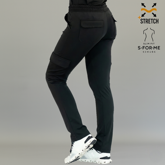 Pantalon Est. 910 Quirúrgico Dobladillo Negro Mujer Super Stretch, Scrubs 910