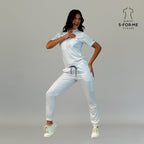 S-FOR-ME white scrub top and pants for healthcare professionals