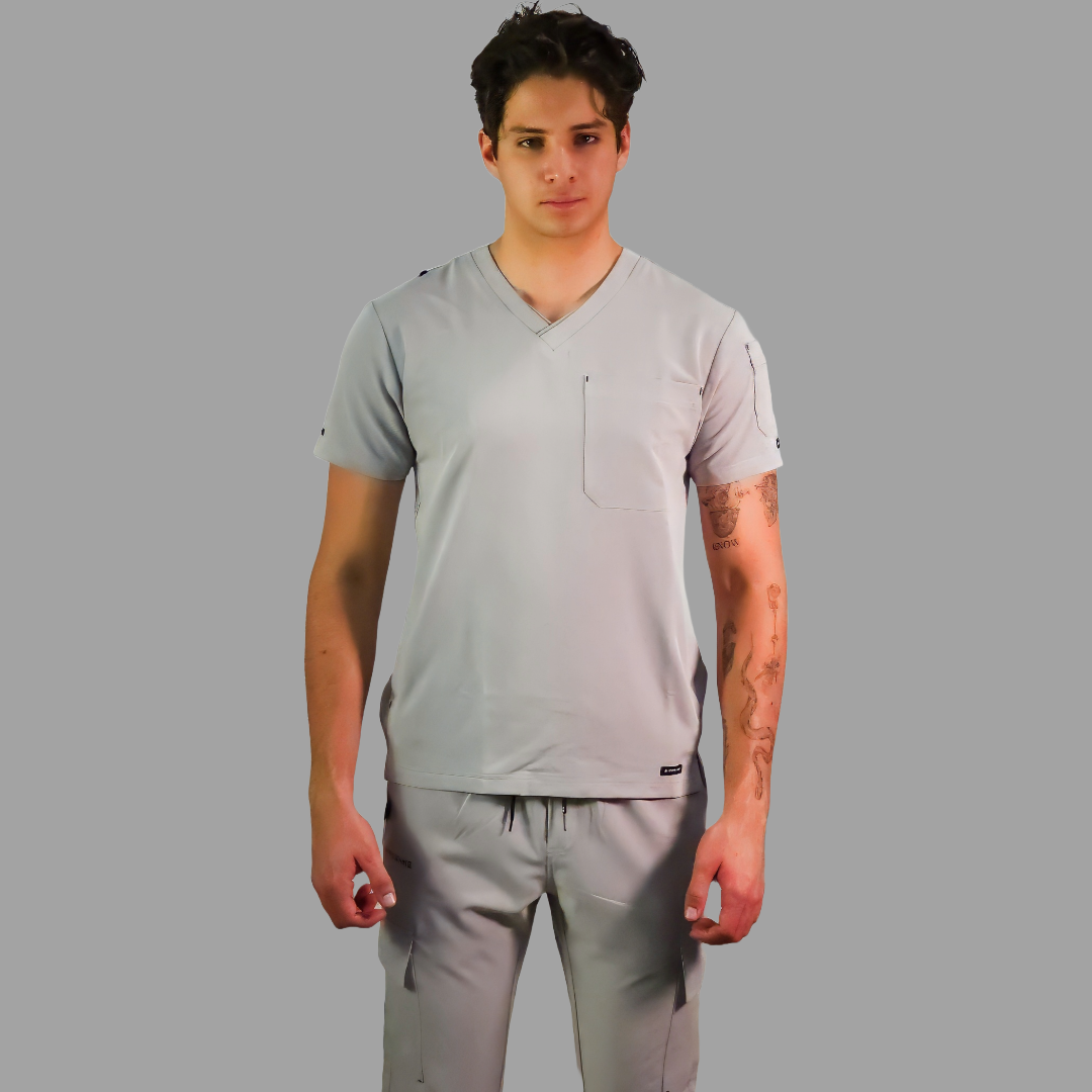 Conjunto Quirúrgico Antifluido Hombre – Estilo 300 Gris Perla