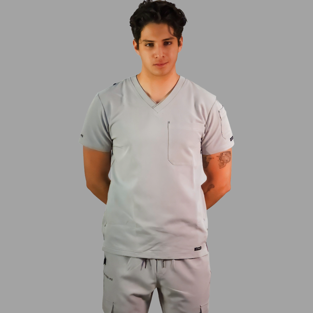 Conjunto Quirúrgico Antifluido Hombre – Estilo 300 Gris Perla