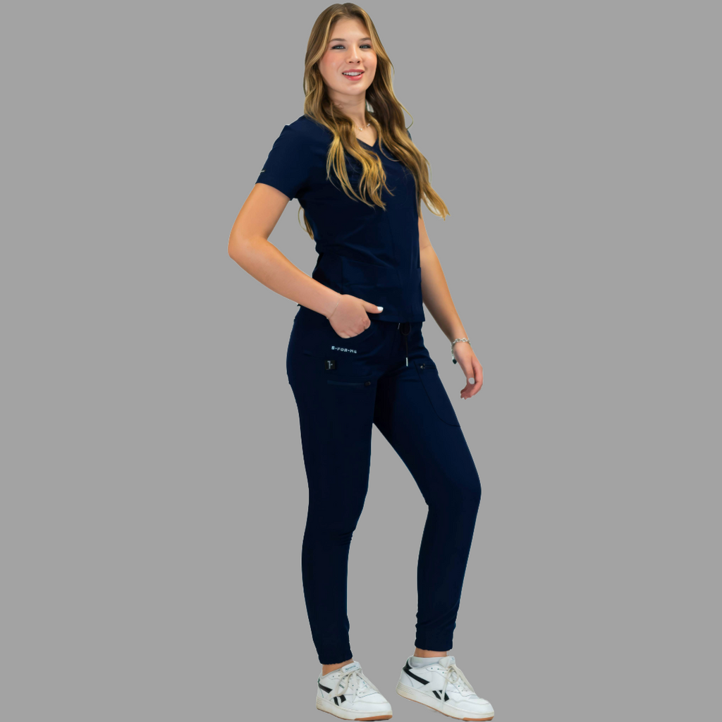 Conjunto Quirúrgico Antifluido Mujer – Estilo 300 Azul Marino