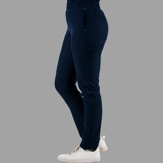 Pantalón Quirúrgico Mujer 6 Bolsas Azul Mno Tono 2, Scrubs Est. 501 F.W.