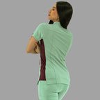 Filipina Médica para Mujer Modelo 930 Verde Menta y Vino Superstretch