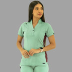 Filipina Médica para Mujer Modelo 930 Verde Menta y Vino Superstretch