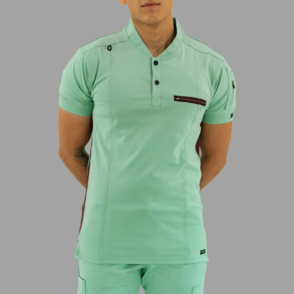 Men's Top 930 Brook Green - Maroon Super Stretch, Scrubs 930
