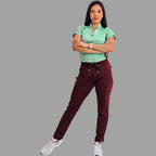 Filipina Médica para Mujer Modelo 930 Verde Menta y Vino Superstretch