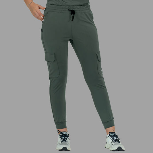 Jogger Quirúrgico, Mujer Verde Pino Super Stretch, Scrubs 910